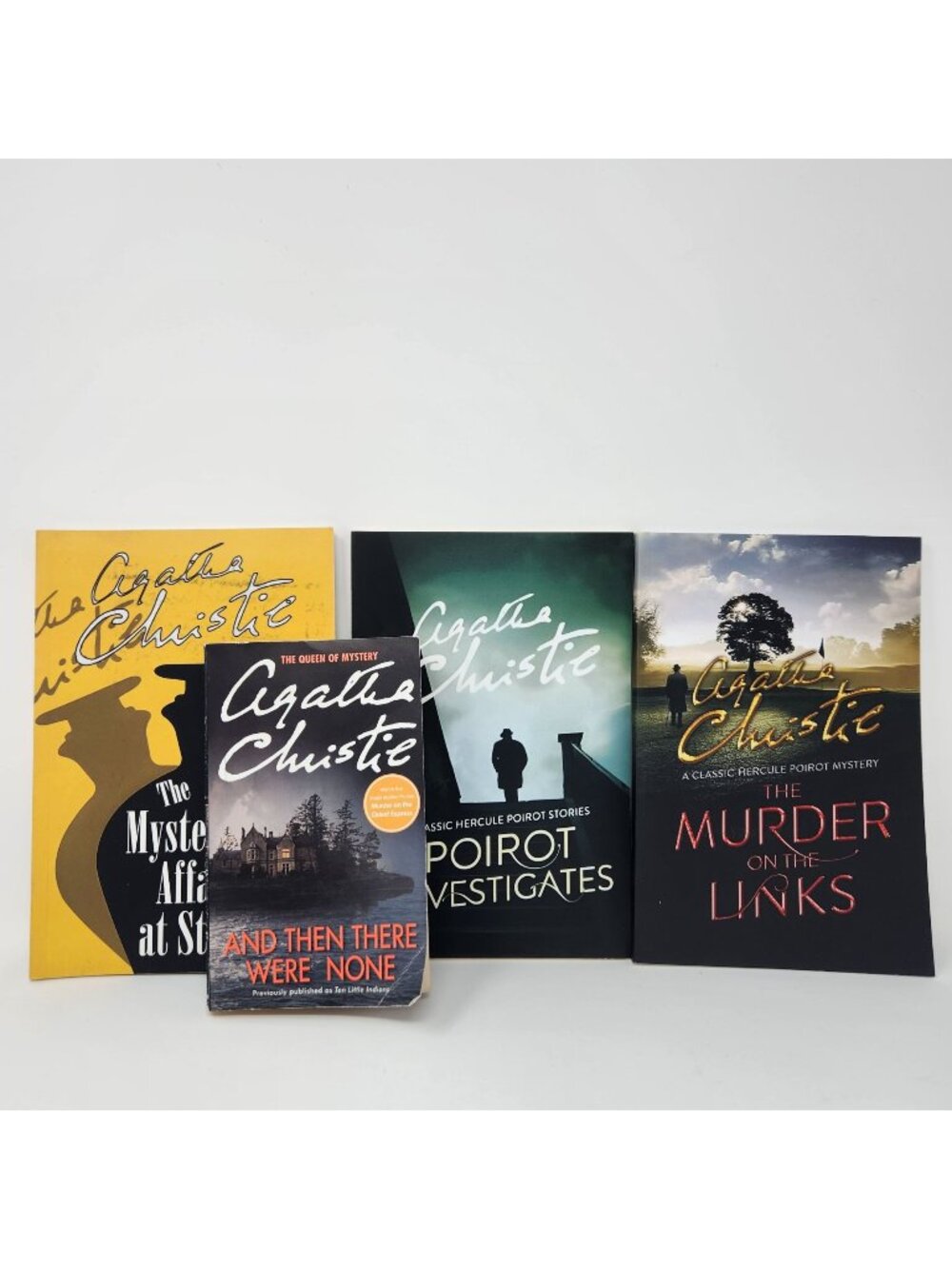 Agatha Christie Mystery Book Set - 4 Titles: And Then There Were None Poirot Inv
